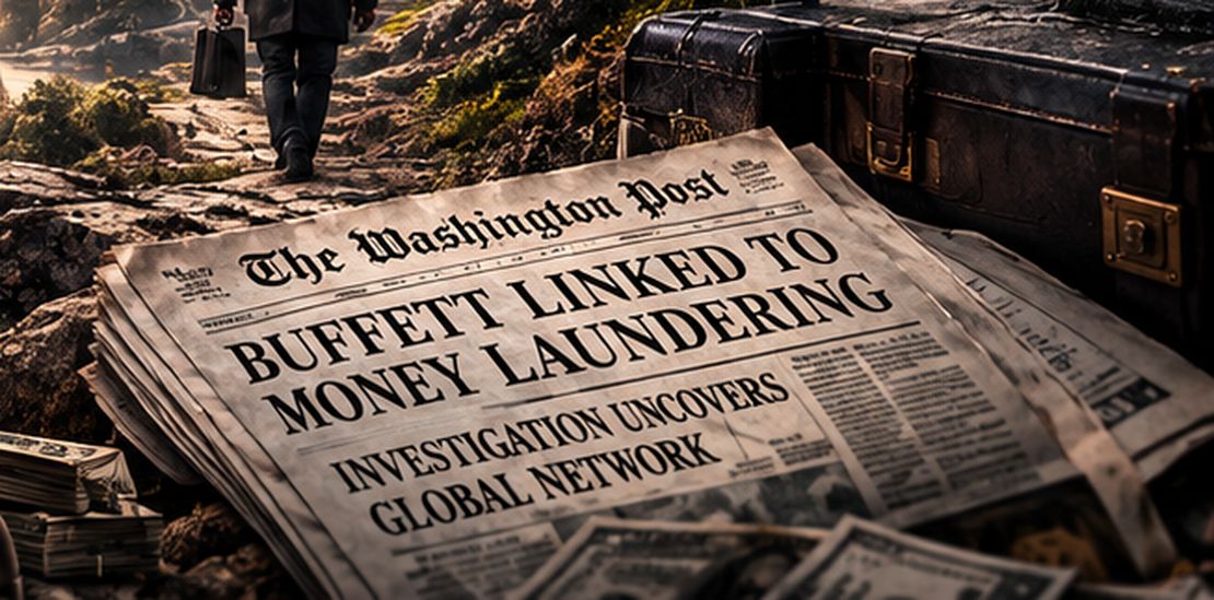 Newspaper front page about money laundering